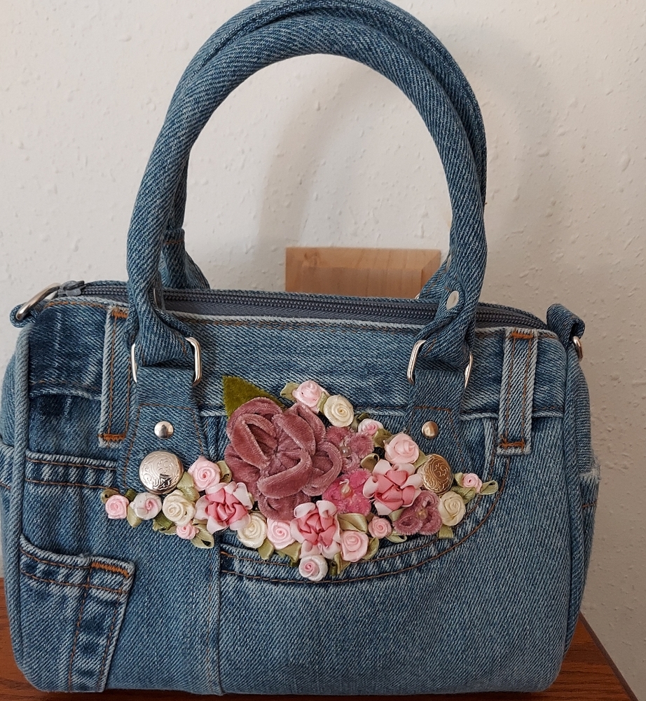 Jean floral purse